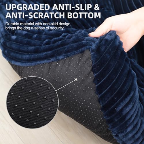 KSIIA Washable Dog Crate Bed Kennel Mat for Large Dogs,41 x 27 Inch, Blue - Image 4