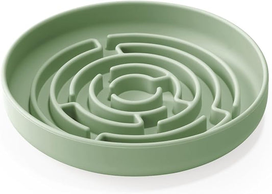 Slow Feeder Dog Bowl, Cat Slow Feeders Slow Eating,Reduces Gulping, Dishwasher Safe, Suit for All Cat & Dog Breeds (Green)