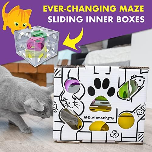 Cat Amazing Sliders – Puzzle Toy for Indoor Cats – Treat Box Interactive Maze – Enrichment Feeder – Best Cat Toy Ever! - Image 4