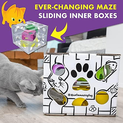 Cat Amazing Sliders – Puzzle Toy for Indoor Cats – Treat Box Interactive Maze – Enrichment Feeder – Best Cat Toy Ever! - Image 4