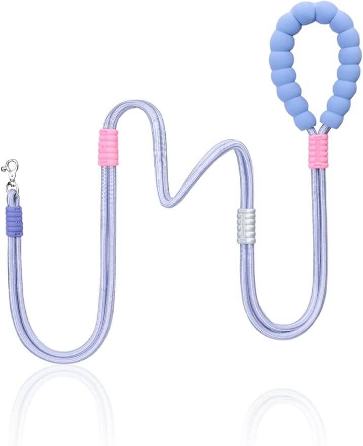 Hands Free Dog Leash 5FT Adjustable Waist Leash with NBR Padded Handle & Zinc Alloy Clip Waist/Crossbody Slip Lead Leashes for Walking - Smart (Lunar Sweetlight)
