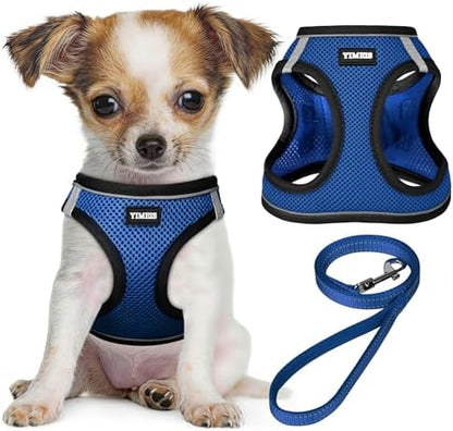 No Pull Dog Puppy Harness and Leash Set Reflective Mesh Vest XX-Small by YIMEIS
