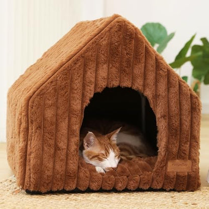 FUKUMARU Cat Bed Cave, Enclosed Washable Covered Dog Bed with Support Frame - Image 6