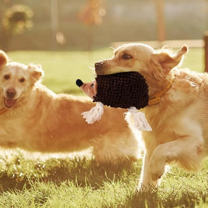 Dog Squeaky Toys for Dogs - Hedgehog Mop Plush Interactive Rope Toy, Durable Chew Toy with Squeaker and Crinkle for Small to Large Dogs, Tug of War Pet Toy for Puppies & Aggressive Chewers - Image 6
