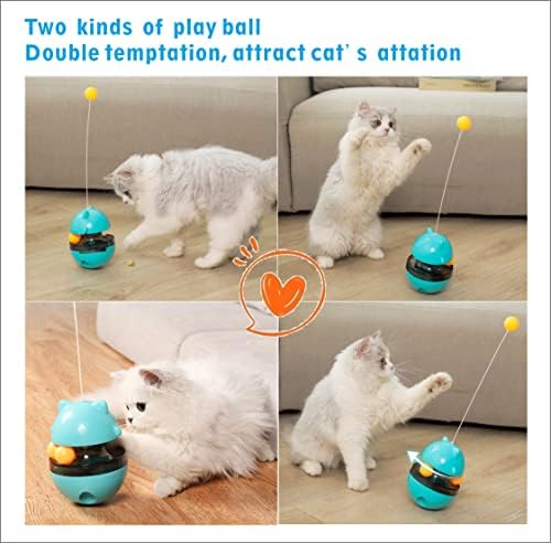 Cat Treat Dispenser Tumbler Interactive Puzzle Feeder, Cat Snacks Temptations Ball Food Puzzle Toy - Image 4