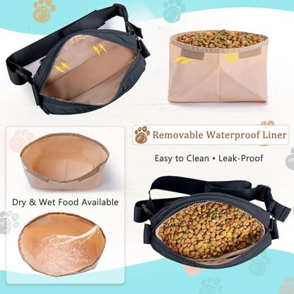 Fashion Dog Treat Pouch with Clicker Stylish Crossbody Dog Walking Bag, 3-in-1 Dog Training Treat Pouch with Removable Waterproof Liner, Treat Holder Waist Bag for Puppy Training & Daily Walks - Image 3