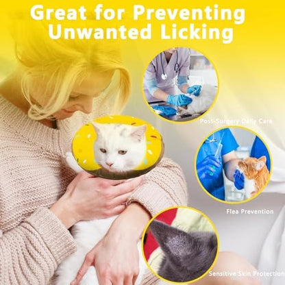 Seyezo Cat Cone Collar, Adjustable Cat Recovery Cone Waterproof Yellow - Image 5