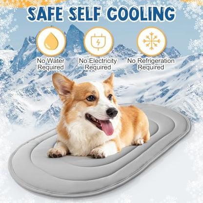 4 Pack Large Dog Cooling Mats 35" x 19" with Storage Bags, Reversible Ice Silk & Velvet Pet Cooling Pad, Summer Washable Bed for Crate, Sofa, Car, Travel - Image 4