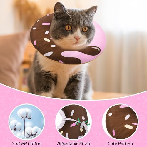 Seyezo Cat Cone Collar Soft, Adjustable Cat Recovery Cone, Chocolate, Large - Image 3