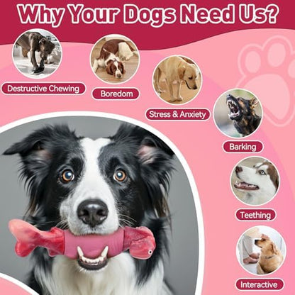 BIKIISEN Dog Toys for Aggressive Chewers, Squeaky Tough Chew Toys - Image 3