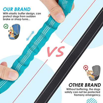 SlowTon Double Dog Seat Belt for Car with Elastic Bungee Buffer, Adjustable - Image 5