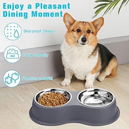 Epetslove Stainless Steel Dog Bowls Double Non-Slip Dog Water and Food Bowl - Image 4