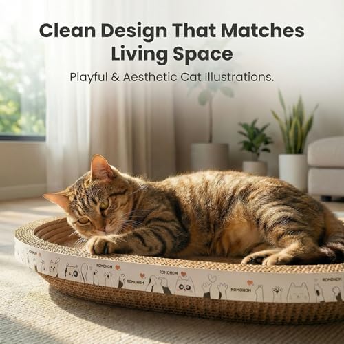 3Pack Extra Large Versatile Cardboard cat Scratcher & Lounger bed, High-Density cat Scratch Pads for Indoor Cats Grinding Claws, Ergonomical curved Cat Scratching Board, Couch Protector from Cat Claws - Image 6