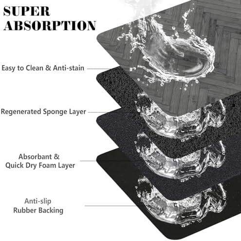 Dog Food Mats for Floors Absorbent, Pet Cat Food Mat - Quick Dry Dog Bowl Mats for Food and Water, Eco-Friendly Pet Supplies - Image 3
