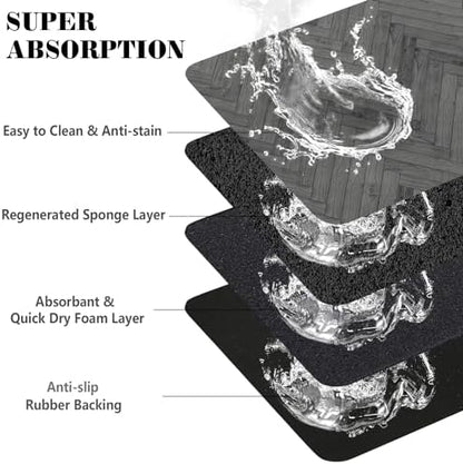 Dog Food Mats for Floors Absorbent, Pet Cat Food Mat - Quick Dry Dog Bowl Mats for Food and Water, Eco-Friendly Pet Supplies - Image 3