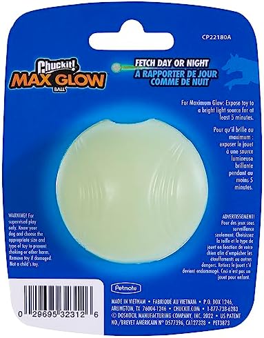Chuckit! Glow in the Dark Bouncy Balls - Ball for Dogs, Chuckit Dog Toy, Max Glow Balls - Small, 2 Inch, Pack of 1 - Image 3