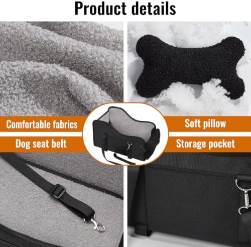 MAXFUT Center Console Dog Car Seat for Small Dogs,for Car/SUV/Small Truck - Image 6