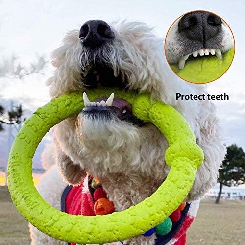 LaRoo Dog Chew Ring Toy for Small Dogs, Durable EVA Floating Puppy Teething Chew Toy, Interactive Tug of War Fetch Toy for Dental Cleaning & Outdoor Play (Green) - Image 4