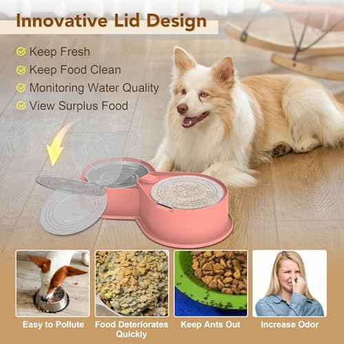 Newget 304 Stainless Steel Dog Bowl Set with Lids, 24oz Foldable Pet Dishes - Image 3