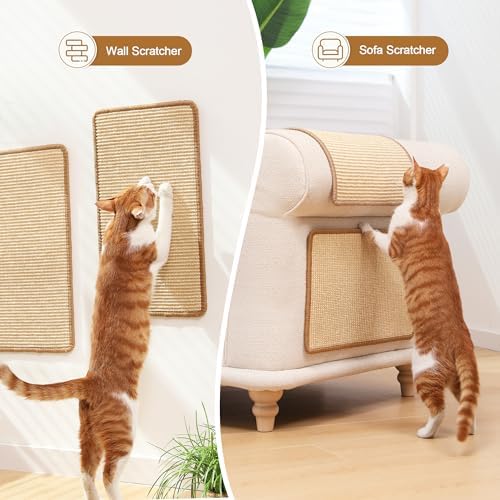 FUKUMARU 2 Packs Cat Scratching Mat, 19.6 x 11.8 Inch Cat Scratcher Pad - Image 4