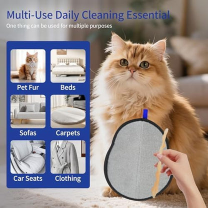 Pet Hair Removal Glove, Magic Brush Electrostatic Mitt for Dogs & Cats, Reusable Grooming Gloves - Dog Hair Remover Tool with 5-Finger Design for Couch, Carpet, Clothing & Car Seat(Blue) - Image 5