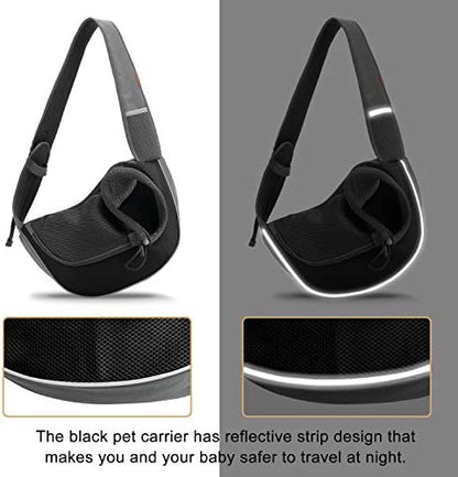 FDJASGY Pet Sling Carrier for Small Dogs Cats,Breathable Mesh Travelling Hand Free Puppy Backpack with Pouch and Adjustable Strap Carrier - Image 5