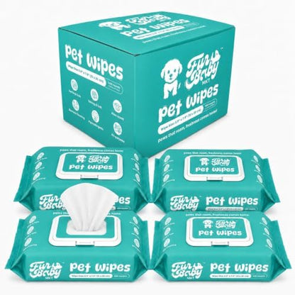 400-Count Pet Wipes, Hypoallergenic Aloe Cleansing Wipes for Dogs & Cats, Thick & Durable, Deodorizing Multi-Purpose Grooming Wipes by Unknown