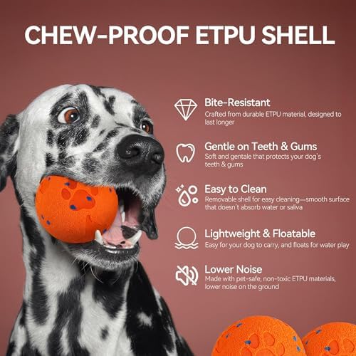 ALL FOR PAWS Interactive Dog Ball Toys, Smart Motion-Activated 2-Mode Automatic Bouncing Ball, E-TPU Material, USB Rechargeable, Enrichment Mental Stimulation Toy for Medium Large Dogs, 3.3 Inches - Image 5