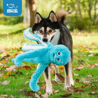 Best Pet Supplies Interactive Squeaky Dog Chew Toy, Ideal Dog Toys for Chewers, Small, Medium & Large Dogs, and Fetch Lovers - Octomutant (Turquoise), Large - Image 5