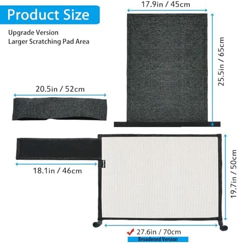 NATUYA Large Sisal Cat Scratching Mat for Couch Arm, Dark Gray, Right - Image 4