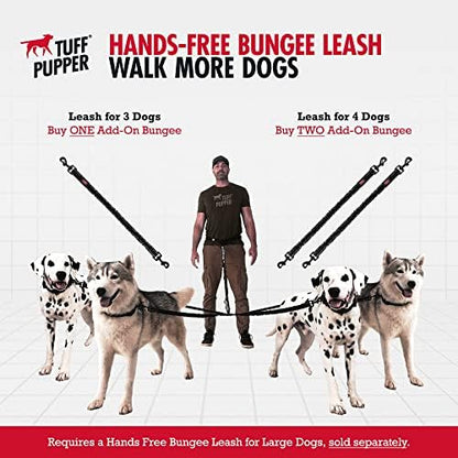 Tuff Pupper Heavy Duty Hands Free Bungee Dog Leash | Two Large Dogs Up to 250 lbs | Comfortable Shock Absorbing Bungee | Reflective Dual Padded Handles | Lumbar Waist Belt 28-50" | 360° Swivel Clips - Image 6