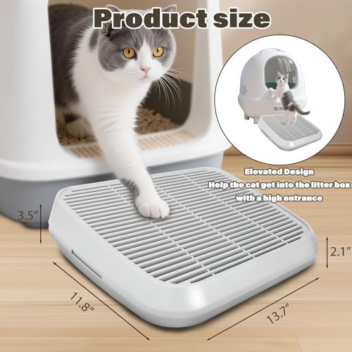 Cat Ramp for Litter Box, Anti-Tracking Cat Litter Trapper, Grey - Image 5