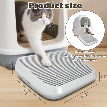 Cat Ramp for Litter Box, Anti-Tracking Cat Litter Trapper, Grey - Image 5