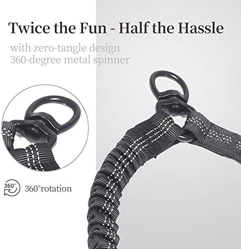 iYoShop Double Dog Leash with 3 Extra Traffic Handles, 15-120 lbs, Black - Image 4