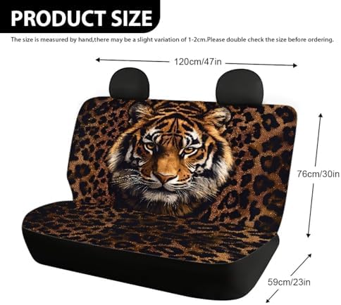 AFPANQZ Tiger Car Rear Bench Protective Car Seat Cover Back Seat Only for Car Truck SUVs Polyester Fabric Car Backseat Cover with Universal Fit Full Wrap Dust-Proof - Image 4