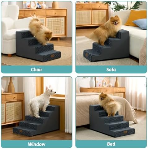 COZY KISS Dog Stairs for Small Dogs, 5 Step Pet Stairs for Beds & Couches - Image 6