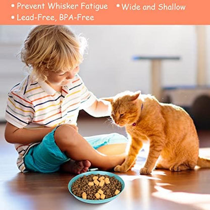 Cat Bowls 6 inch Whisker Fatigue Free Cat Food Bowl, Wheat Straw Cats Dishes, Pet Feeding Plate for Kittens and Short Legged Cats (8 Pcs) - Image 5