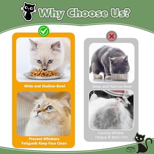 6-Pack Stainless Steel Cat Food Bowls, Whisker-Friendly Plates - Image 2