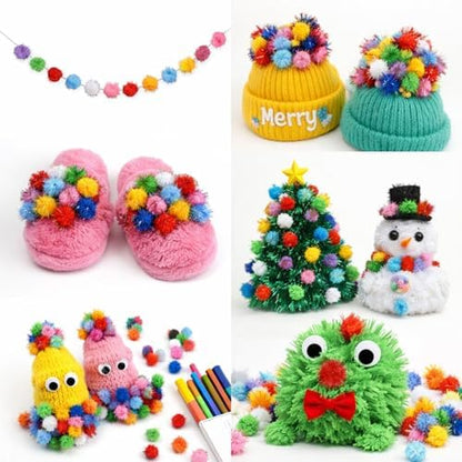 100 Pcs Cat Pom Pom Balls, 1 Inch Cat Toy Sparkle Balls Soft Interactive Cats Puff Ball Toys for Indoor Exercise Playing Entertainment and Crafts (Multicolor) - Image 6