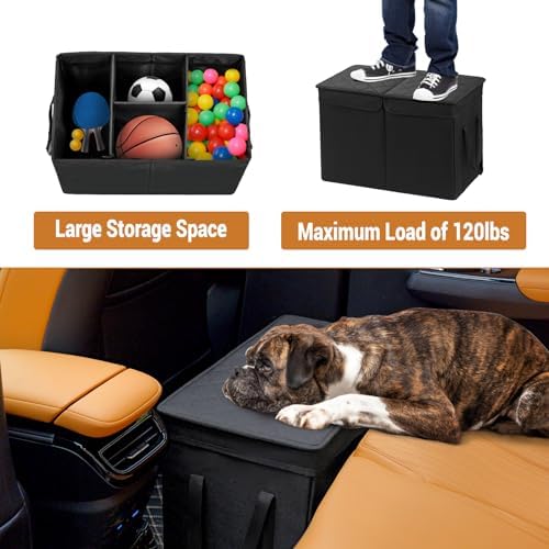 Car Seat Extender for Large Dogs, Back Seat Extender for Dogs up to 120 LBS Large Dog Extender with Storage Car Organizer Gap Filler for Front or Back Seat - Image 4