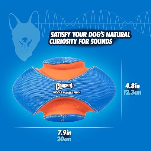 Chuckit! Giggle Fumble Fetch Ball Dog Toy 7.9", Makes Funny Giggle Sounds - Image 5