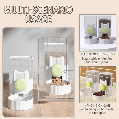 kathson Rabbit Feeder for Cage,Bunny Water Bottle,Pet Food Dispenser,Green - Image 4