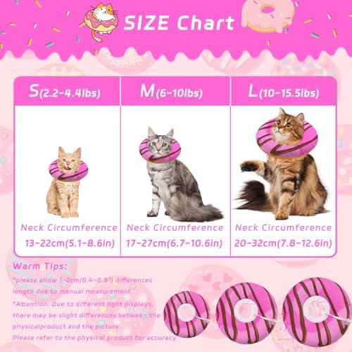 Seyezo Cat Cone Collar Soft, Adjustable Cat Recovery Cone, Pink, Small - Image 2