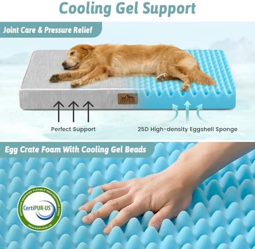 COZY KISS Cooling Orthopedic Dog Bed, Q-Max>0.5, Waterproof Lining, 30x20in - Image 3