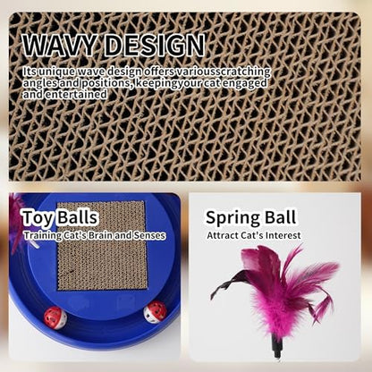 Interactive Cat Ball Track Toy Cat Scratcher, Grey - Image 5