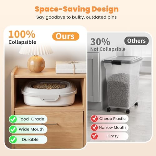 28 Lbs Dog Food Storage Container, Collapsible Cat Food Container - Image 6