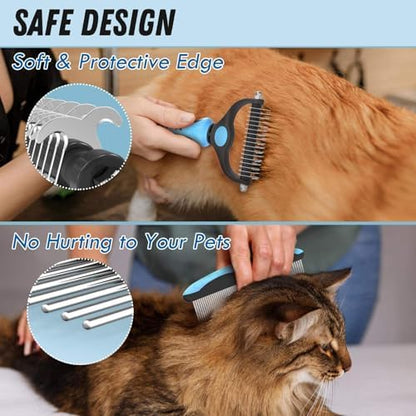 Dog and Cat Grooming Kit – Deshedding Brush, Pet Grooming Comb & Hair Grooming Glove for Shedding,Detangling & Undercoat Care, Safe for Long & Short Hair Pet, 3-in-1 Solution - Image 6
