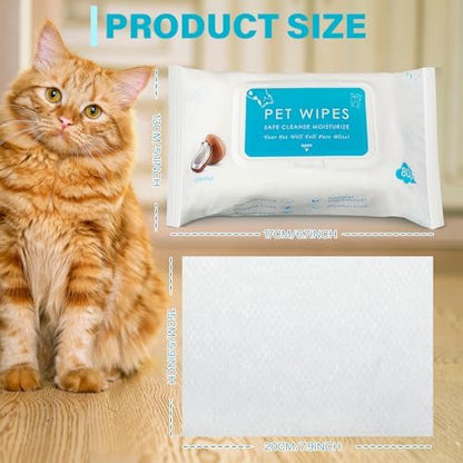 Treela 10 Pack Dog Pet Wipes, 80 Count Paws Body, Coconut - Image 2