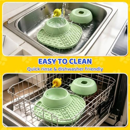 Slow Feeder Dog Bowls with Rolling Ball & Lick Mat, 2-in-1 Enrichment Feeder for Liquid & Thick Treats, Anti-Slip Suction Base, 150ml for Small Medium Large Dogs & Cats - Image 6
