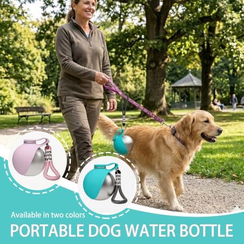 Portable Pet Water Bottle & Collapsible Dog Bowls, Spill Proof Water Dispenser, Cat Food Container & Dog Treat Holder, Small Size Pet Supplies Travel Accessories for Puppy Walking & Gifts - Image 4